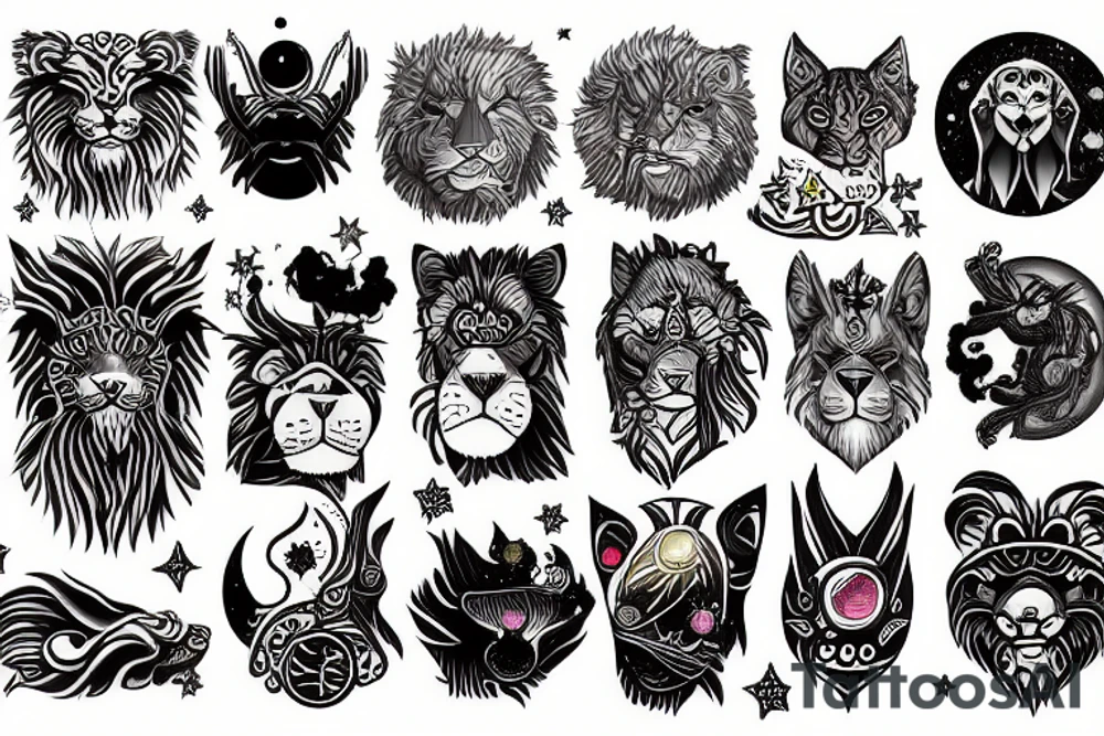 space lion tattoo idea