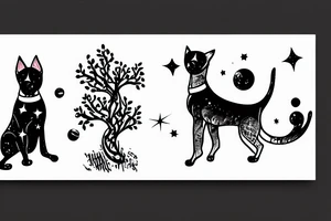 space watch cat bull terrier tree children tattoo idea