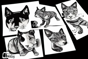 space watch cat bull terrier tree children tattoo idea
