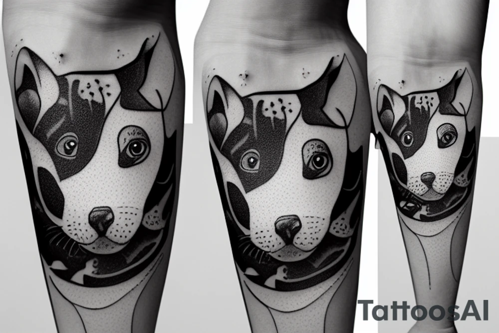 space watch cat bull terrier tree children tattoo idea