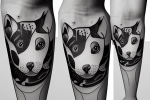 space watch cat bull terrier tree children tattoo idea
