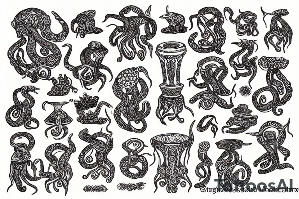 Palaikastro Octopus Vase of Ancient Minoa tattoo idea