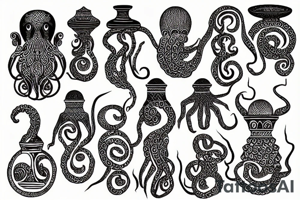Palaikastro Octopus Vase of Ancient Minoa tattoo idea