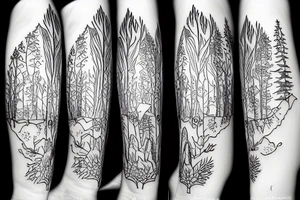 Forest bear tattoo idea