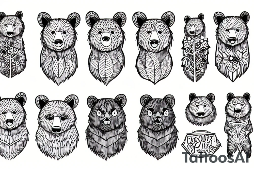 Forest bear tattoo idea
