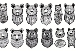 Forest bear tattoo idea