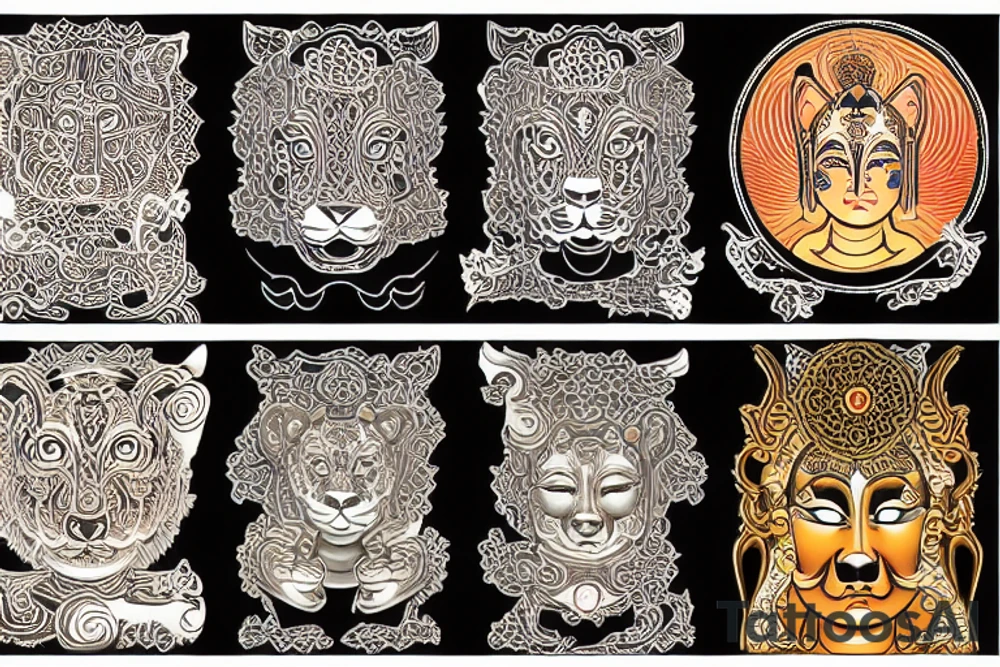 tiger buddha calm tattoo idea