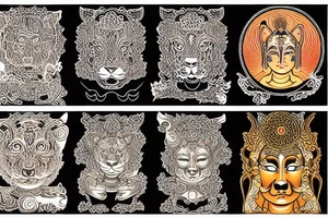 tiger buddha calm tattoo idea