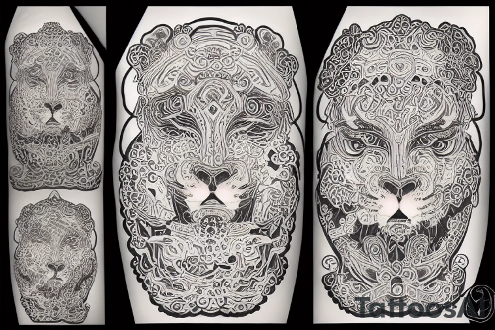 tiger buddha calm tattoo idea