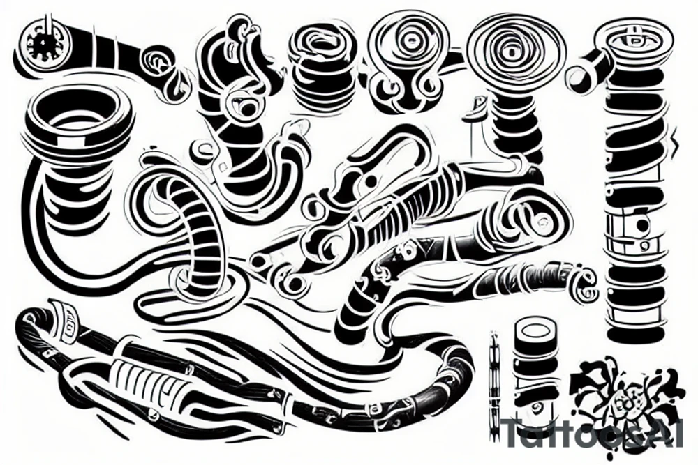 flow tube pipeline tattoo idea