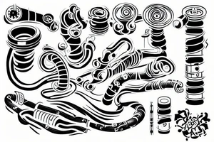 flow tube pipeline tattoo idea