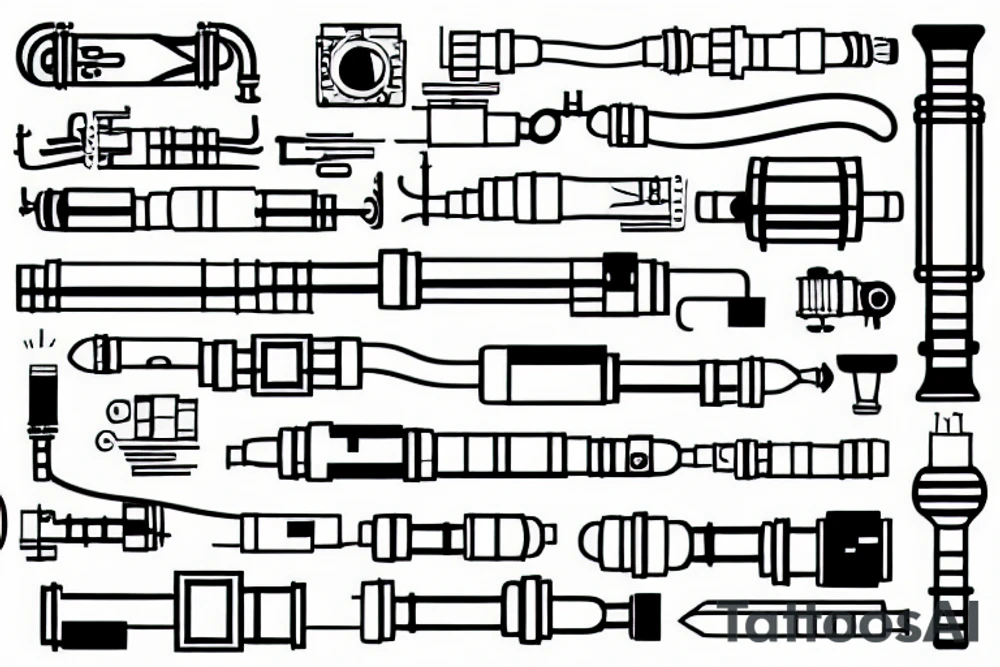 flow tube pipeline tattoo idea