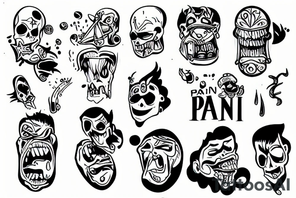 pain and panic tattoo idea