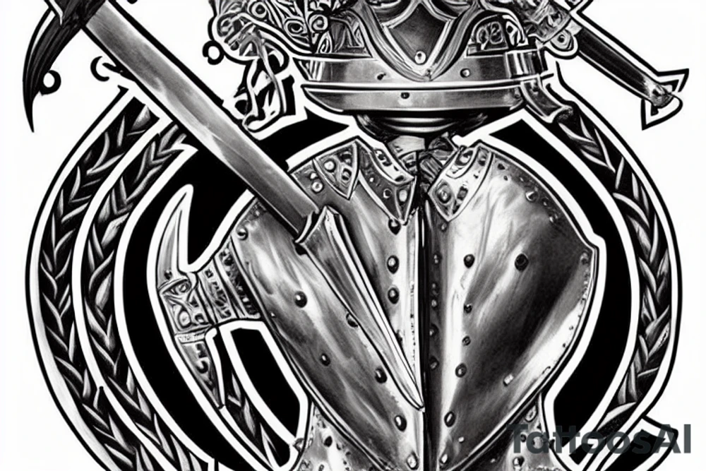historic, ancient, warrior, strong, armor of god, soldier of christ, full armor, belt, belt of truth, breastplate, breastplate of righteousness, shield, shield of faith, extinguish flaming arrows, helmet, helmet of salvation, sword, sword of the spirit tattoo idea