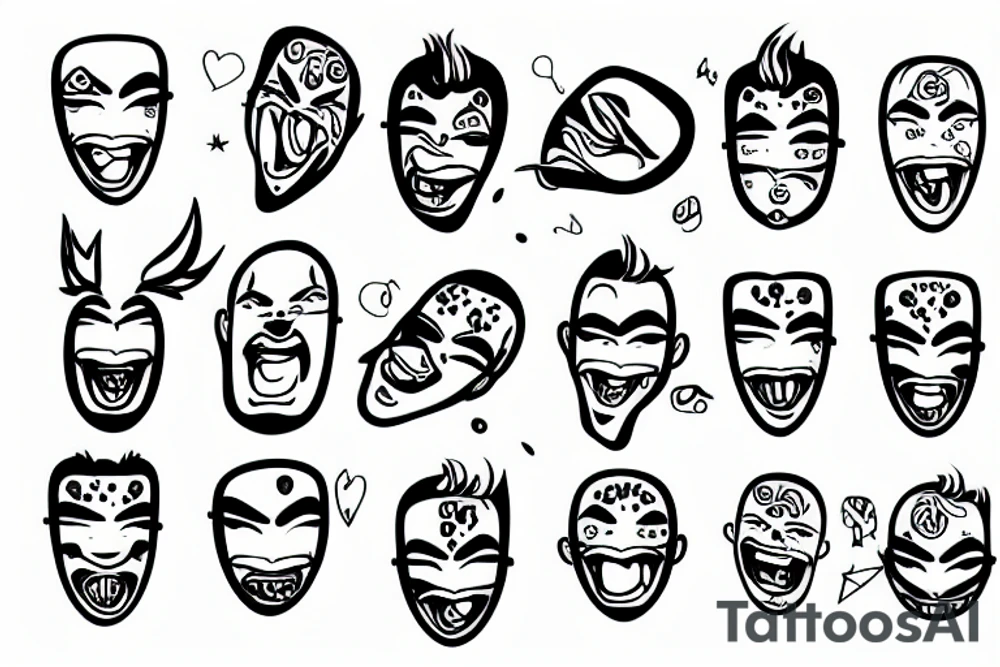 face photo with tongue out tattoo idea