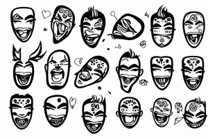 face photo with tongue out tattoo idea