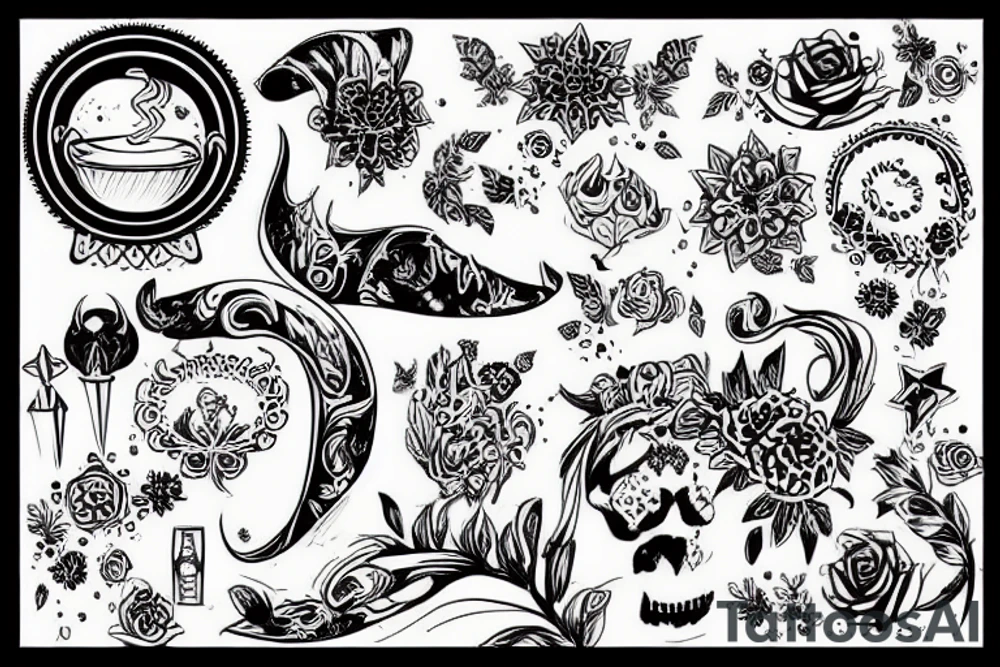 Сова внутри волк в лесу tattoo idea