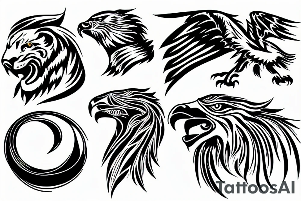 eagle third reich lion and tiger tattoo idea