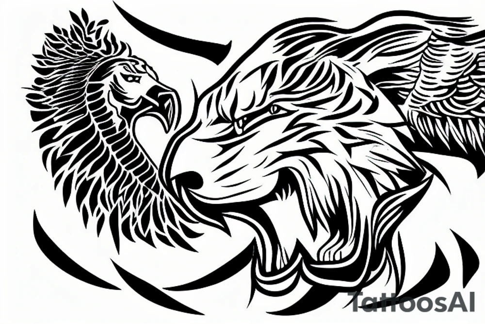 eagle third reich lion and tiger tattoo idea