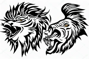 eagle third reich with lion and tiger tattoo idea