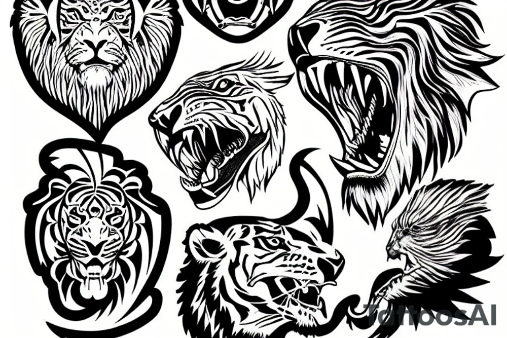 eagle third reich with lion and tiger tattoo idea