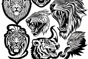 eagle third reich with lion and tiger tattoo idea