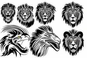 eagle third reich with lion and tiger tattoo idea