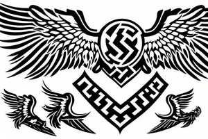 lion and tiger
 with wings of eagle third reich tattoo idea