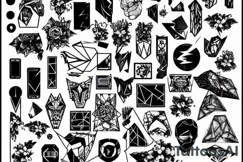 digital, glitchy, made of pixels tattoo idea