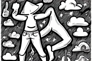 A hardwork man standing in a field alone looking at the sky tattoo idea