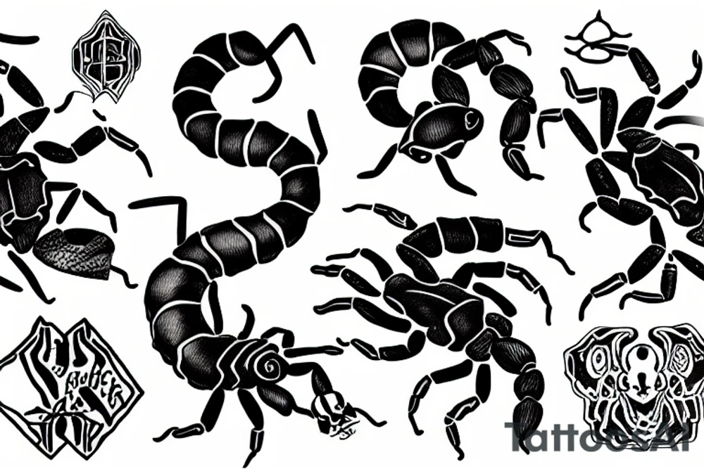 Fire of scorpion tattoo idea
