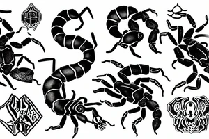 Fire of scorpion tattoo idea