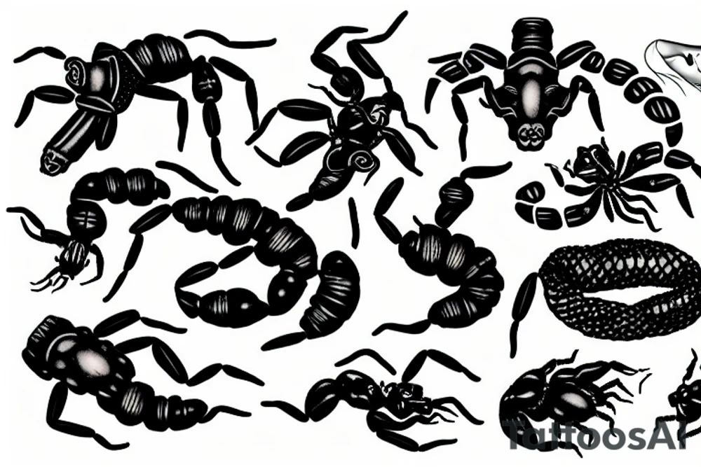 Fire of scorpion tattoo idea