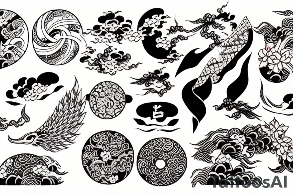 traditional japanese art tattoo idea