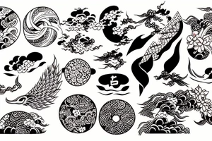 traditional japanese art tattoo idea