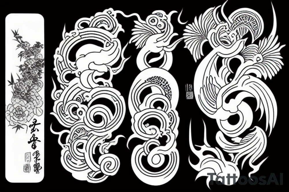 traditional japanese art Trim sheet tattoo idea