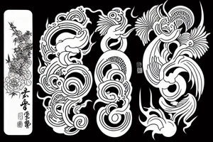 traditional japanese art Trim sheet tattoo idea
