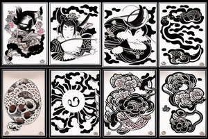traditional japanese art Trim sheet tattoo idea