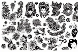 colorefule art Trim sheet tattoo idea