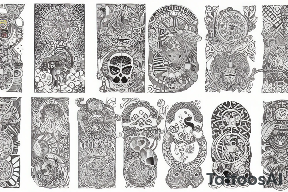 colorefule art tile patern tattoo idea