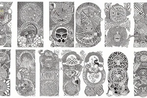 colorefule art tile patern tattoo idea