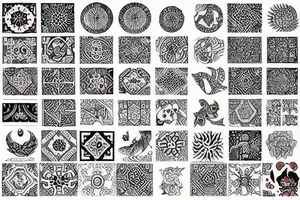 colorefule art tile patern tattoo idea