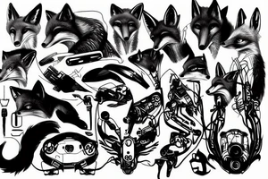 fox cyberpunk tattoo idea