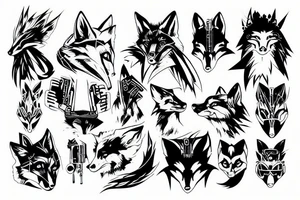fox cyberpunk tattoo idea
