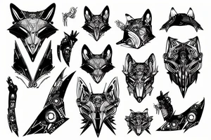 fox cyberpunk tattoo idea