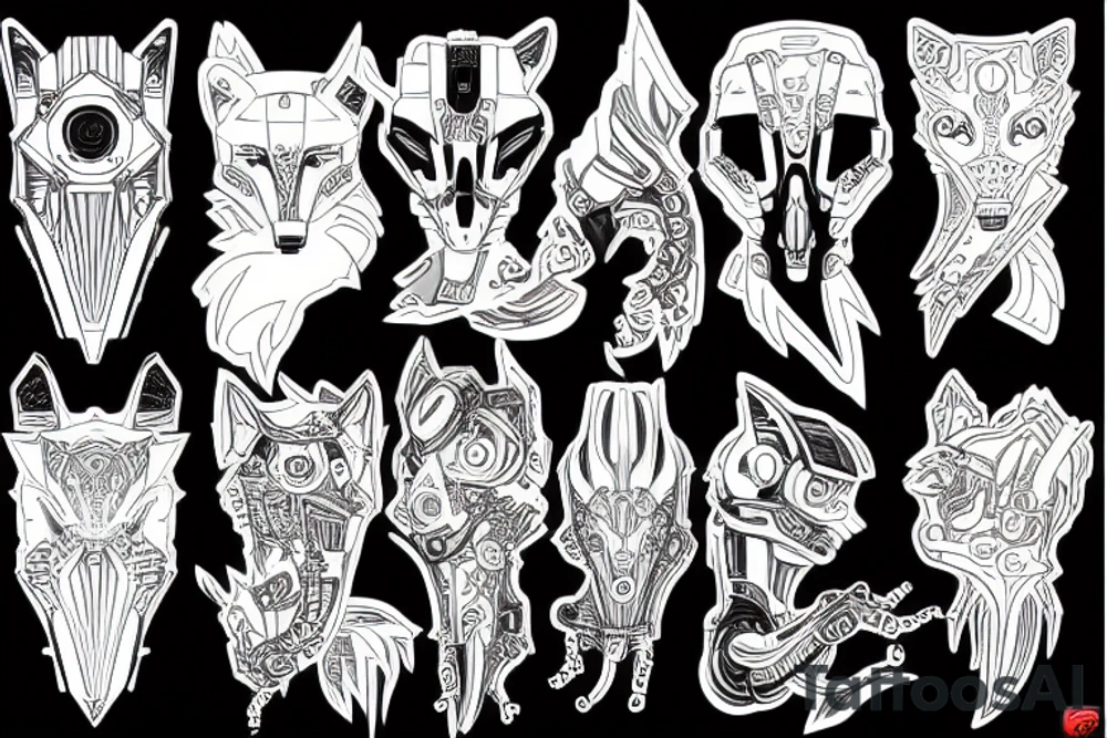 fox cyberpunk tattoo idea