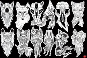 fox cyberpunk tattoo idea