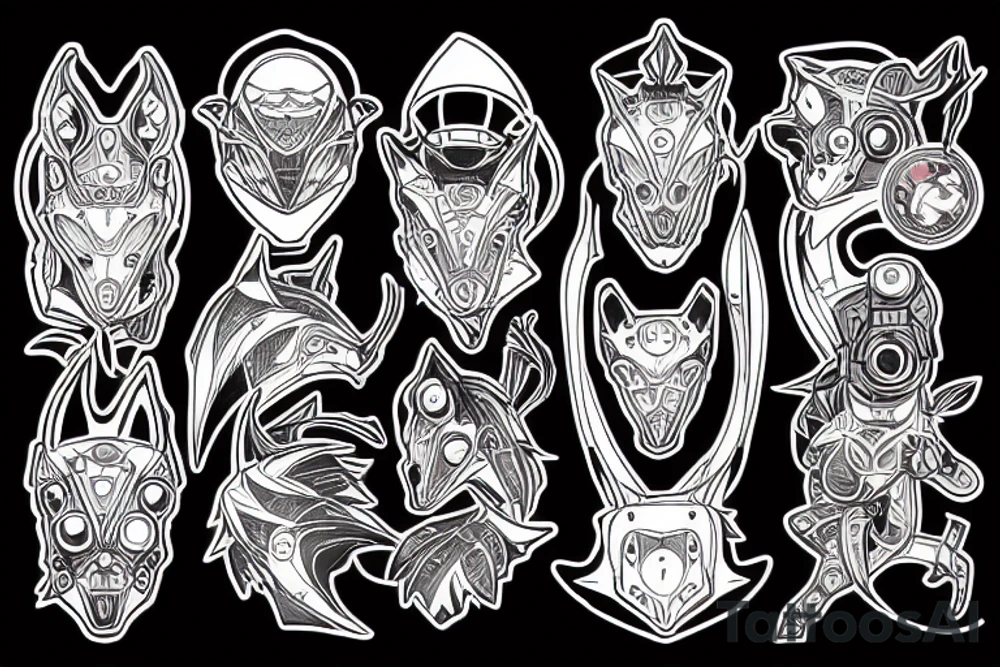 fox cyberpunk tattoo idea