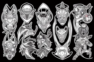 fox cyberpunk tattoo idea