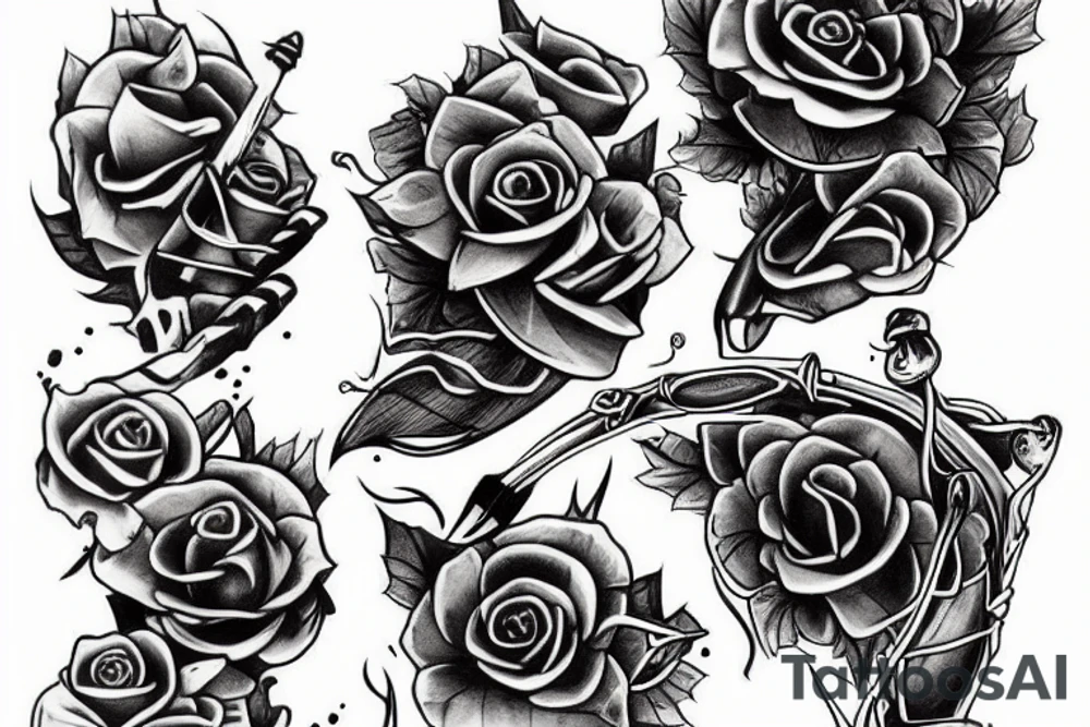 vine, blood, daggers tattoo idea